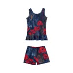 Collection: Acquerello<br>Print Design: Tempesta Papaveri<br>Style: Girl s Swim Top and Shorts